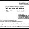Billes Oskar Daniel 1909-1999 Todesanzeige